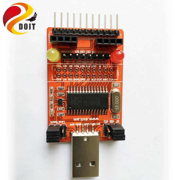 Оригинальный DOIT CH341A USB Transfer I2C/IIC/SPI/UART/TTL/ISP адаптер EPP/MEM параллельный