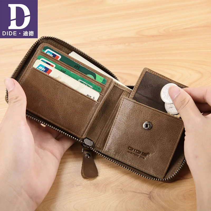 Винтажный кошелек DIDE из натуральной кожи мужской клатч воловьей бумажники для