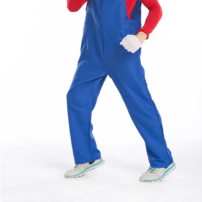 Super Mario Bro Супер Марио и Луиджи Косплэй костюм комплект красный зеленый пальто Кепки брюки толстовки костюмы на Хэллоуин, способный преодолевать Броды для взрослых мужской костюм