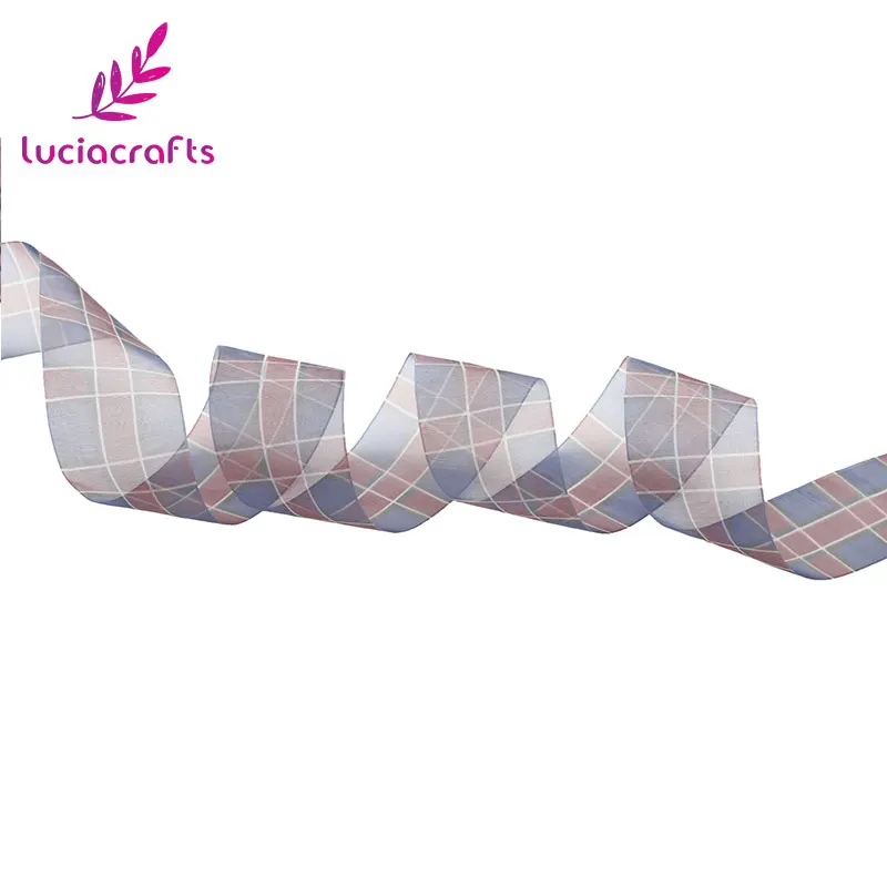 Lucia crafts 5 ярдов/6 ярдов 40 мм органза сетчатая лента для вечерние украшения подарочной упаковки для волос бант материалы аксессуары P0411
