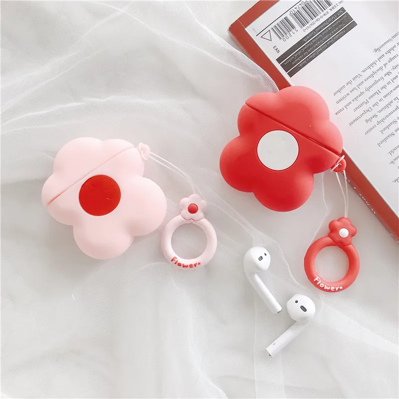 Красивый чехол с цветочным рисунком для AirPods мягкий силиконовый наушников Bluetooth