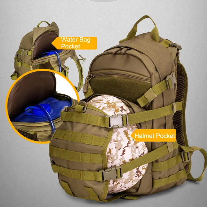 25л тактическая сумка Военный Рюкзак Molle мужские дорожные сумки Открытый Фанни Охота Кемпинг Рюкзак армейский походный мешок тактик XA107WA