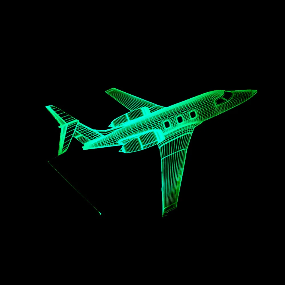 Новинка Самолет 3D светодиодный визуальный ночник красочный сенсорный USB 7 видов