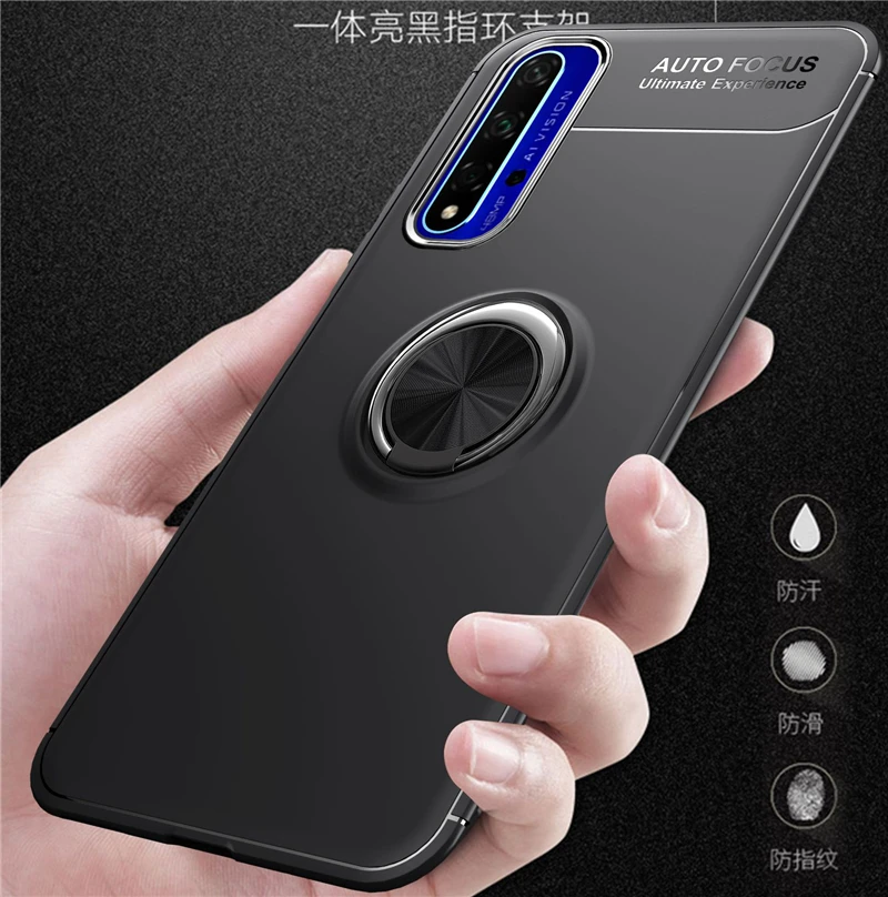 Для huawei Honor 20 чехол Honor 20S кольцо держатель мягкий силиконовый матовый чехол на заднюю панель для huawei Honor 20S 20 Pro Чехол для телефона