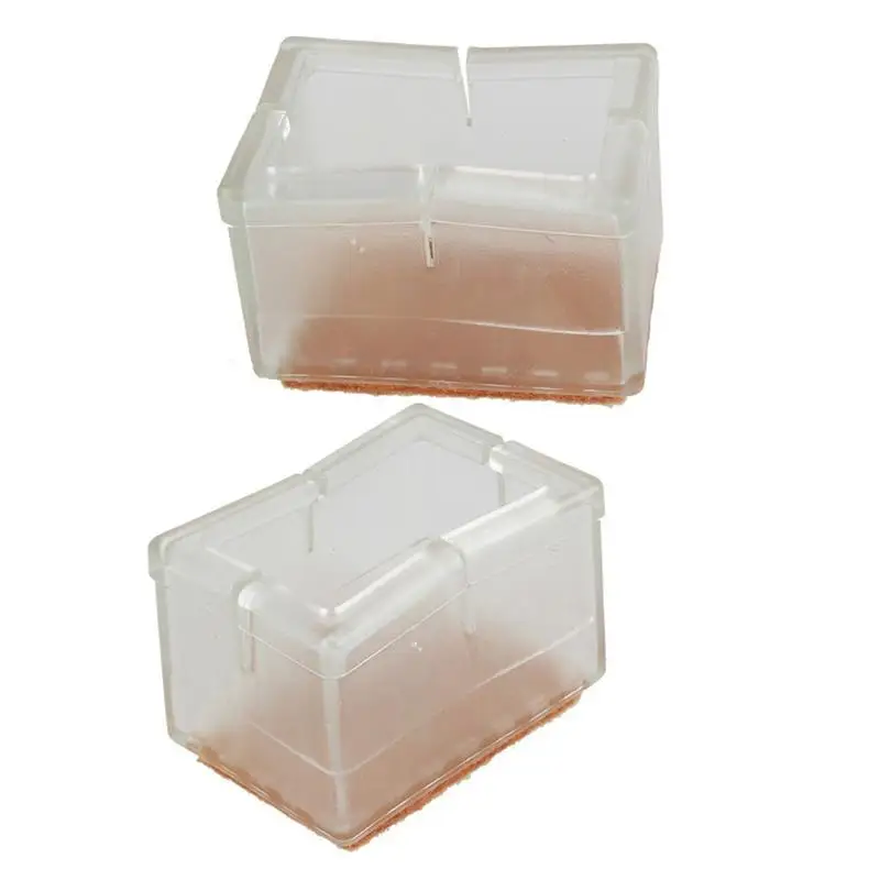 8 шт. прямоугольный прозрачный стул ноги крышки колодки накладки для ножек мебели