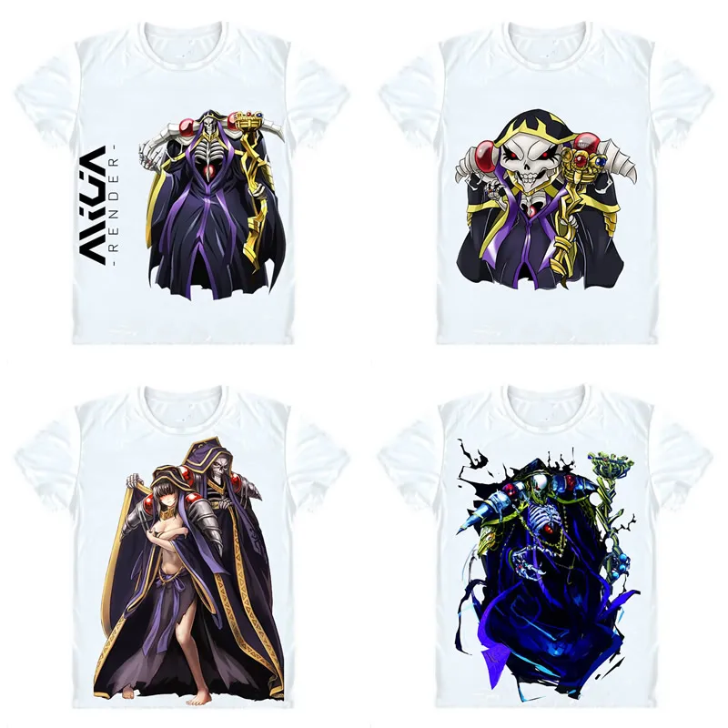 Футболки Overlord рубашки с коротким рукавом аниме Ainz Ooal Dress Ainzu Ру Goun Momonga Momon темный