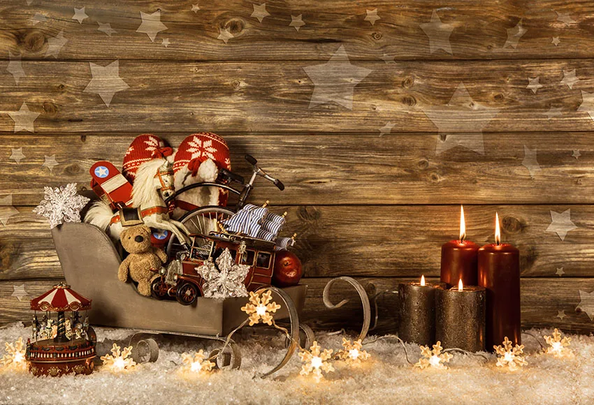 Виниловый фон для фотосъемки Рождественский вагон Индивидуальные Дети День