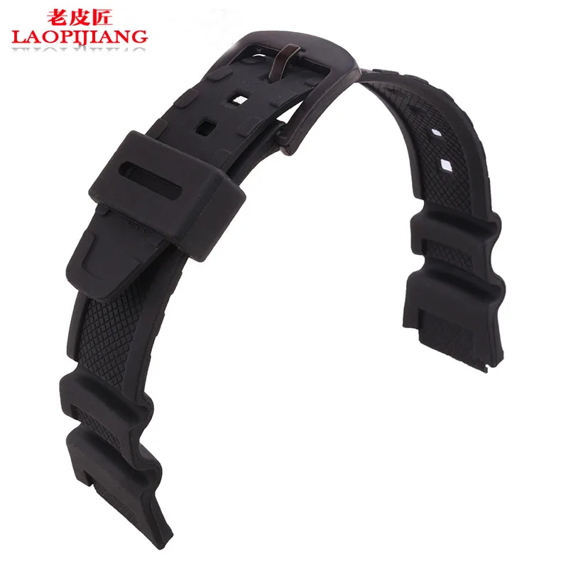 Laopijiang 25x18мм черный ремешок для часов адаптер casio SGW 400 300H мужских силиконовых с