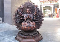 fast shipping usps to usa s0120 tibet red bronze copper 1000 arms hands avalokitesvara kwan yin guan yin statue