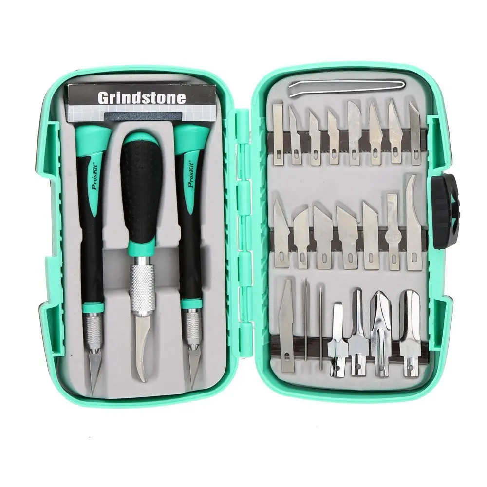 Pro'sKit PD 395A 30 шт. многофункциональный набор Делюкс Хобби Набор ножей резные ножи