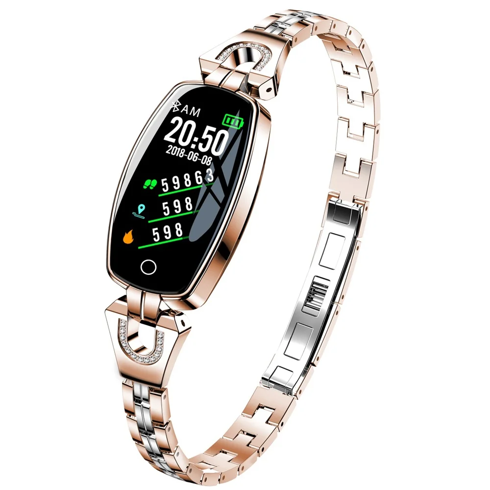H8 Rose Gold 696 Смарт-часы H1 H2 браслет пульсометр кровяное давление часы Шагомер Водонепроницаемый Фитнес-трекер H8 женский браслет - Цвет: H8 Rose Gold