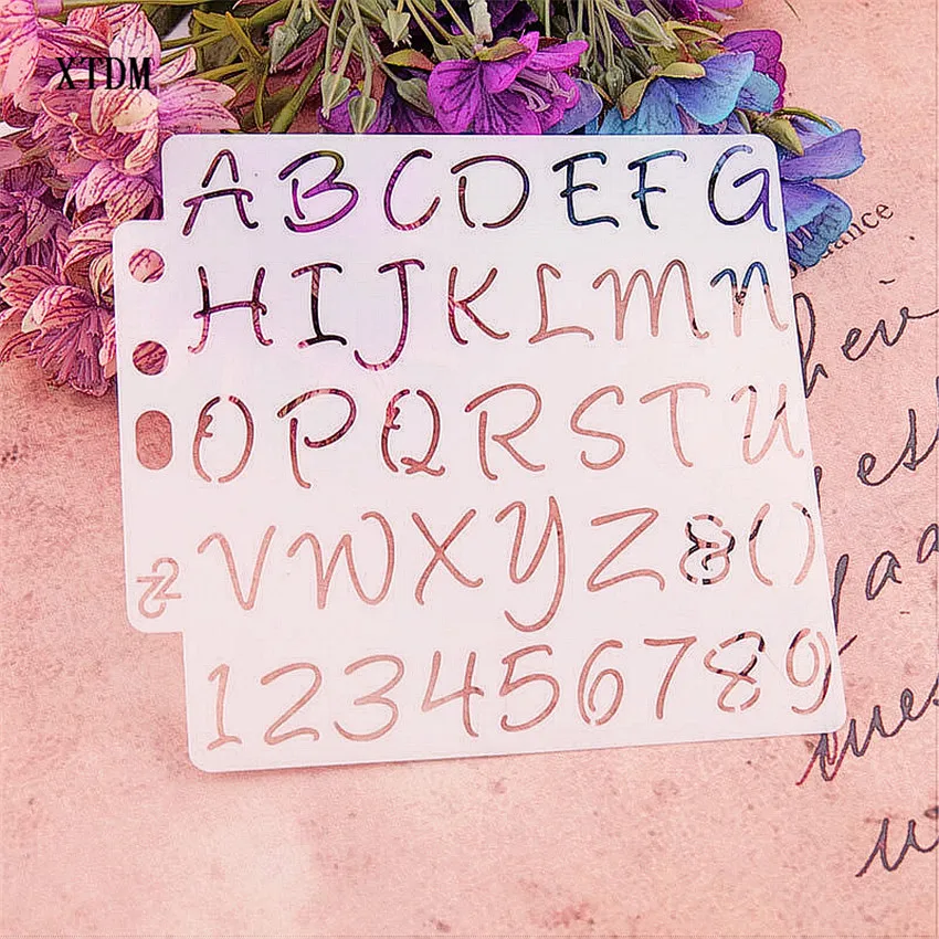 Uppercase DIY письмо торт скрапбук трафареты полые украшения Печать Кружева линейка