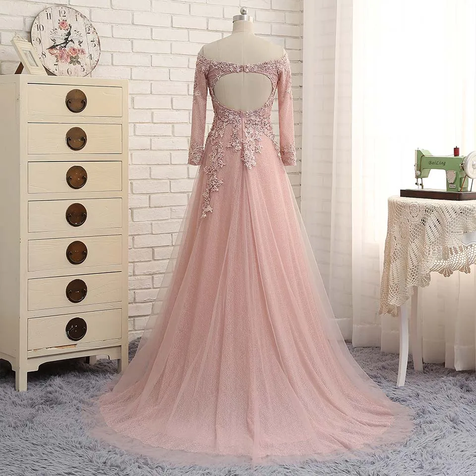 Женское кружевное вечернее платье с длинным рукавом вечерние платья из тюля