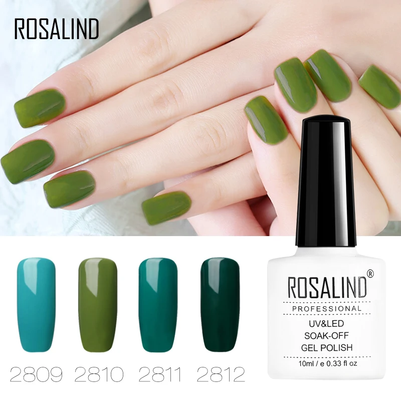 ROSALIND гель 1 S 10 мл зеленый цвет серии лак для ногтей наращивания праймер УФ Led