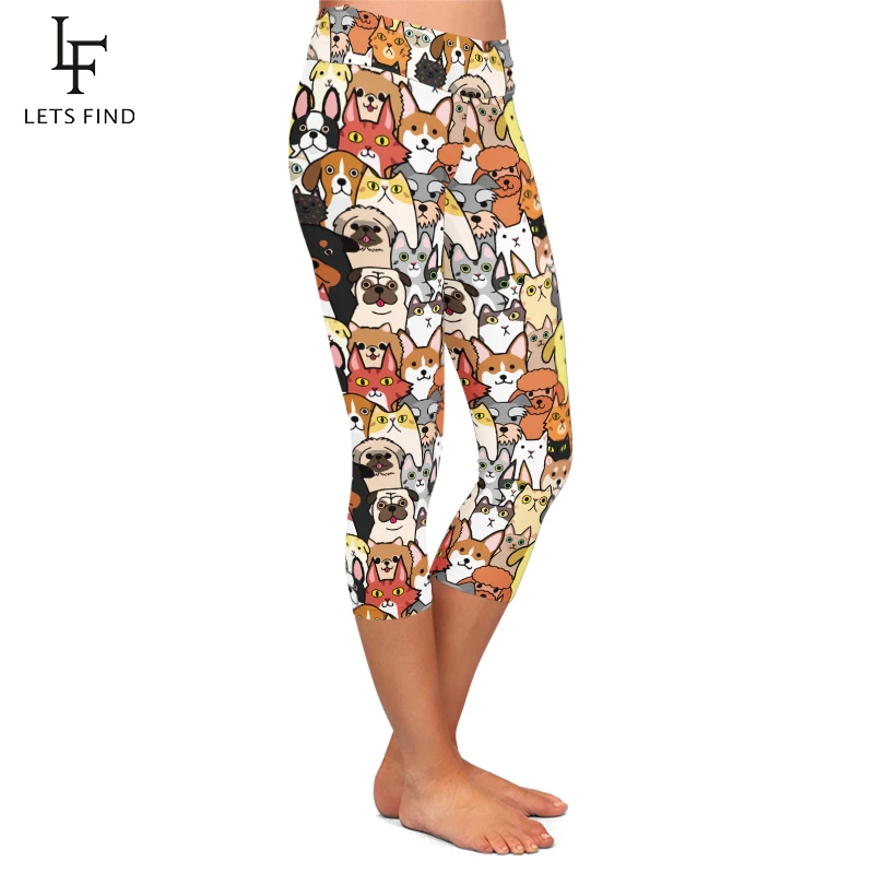 LETSFIND высокие эластичные женские Капри в комплекте с бесшовными леггинсами