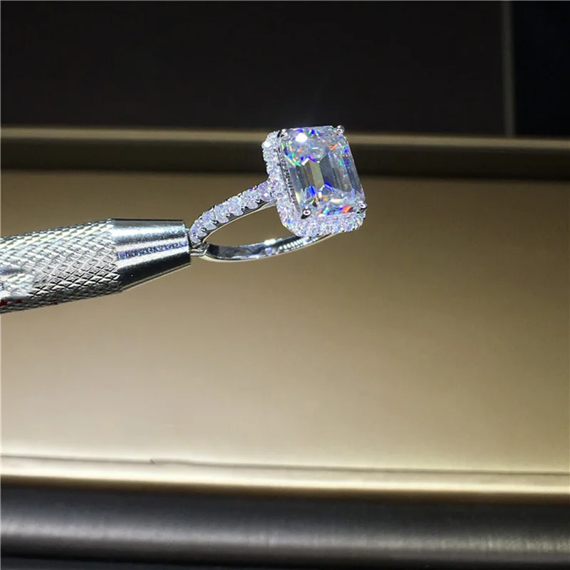 100% 18K 750Au Золотое муассанитовое бриллиантовое кольцо D цветное VVS с национальным