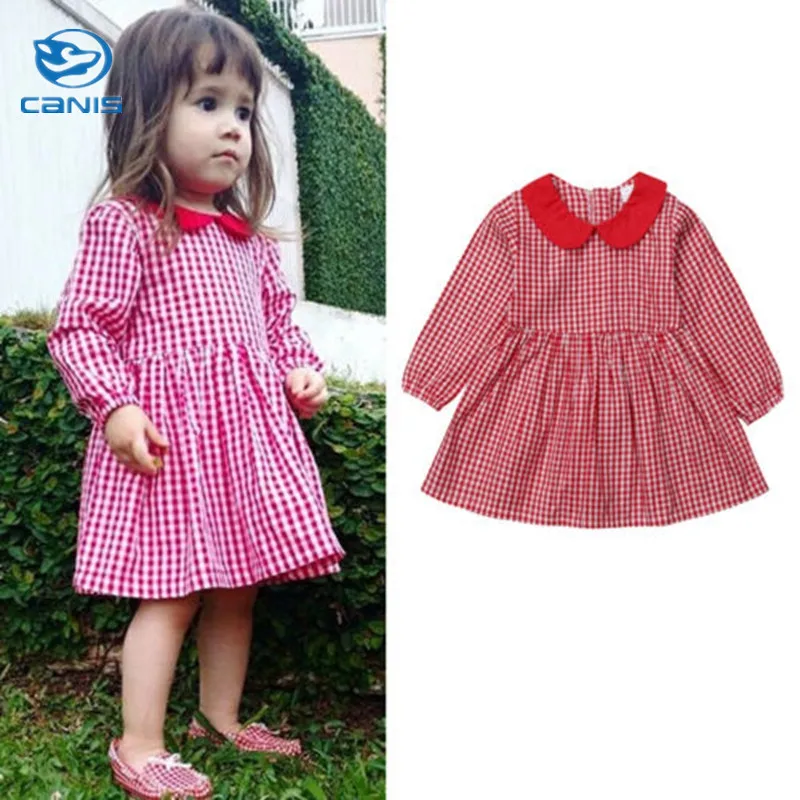 CANIS/Лидер продаж милые повседневные короткие платья в красную клетку для