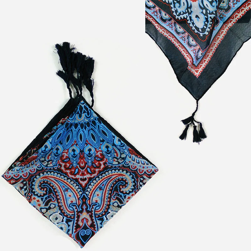 Хит 2018 новый дизайн женский кисточкой кешью тотемный принт квадратный шарф мусим
