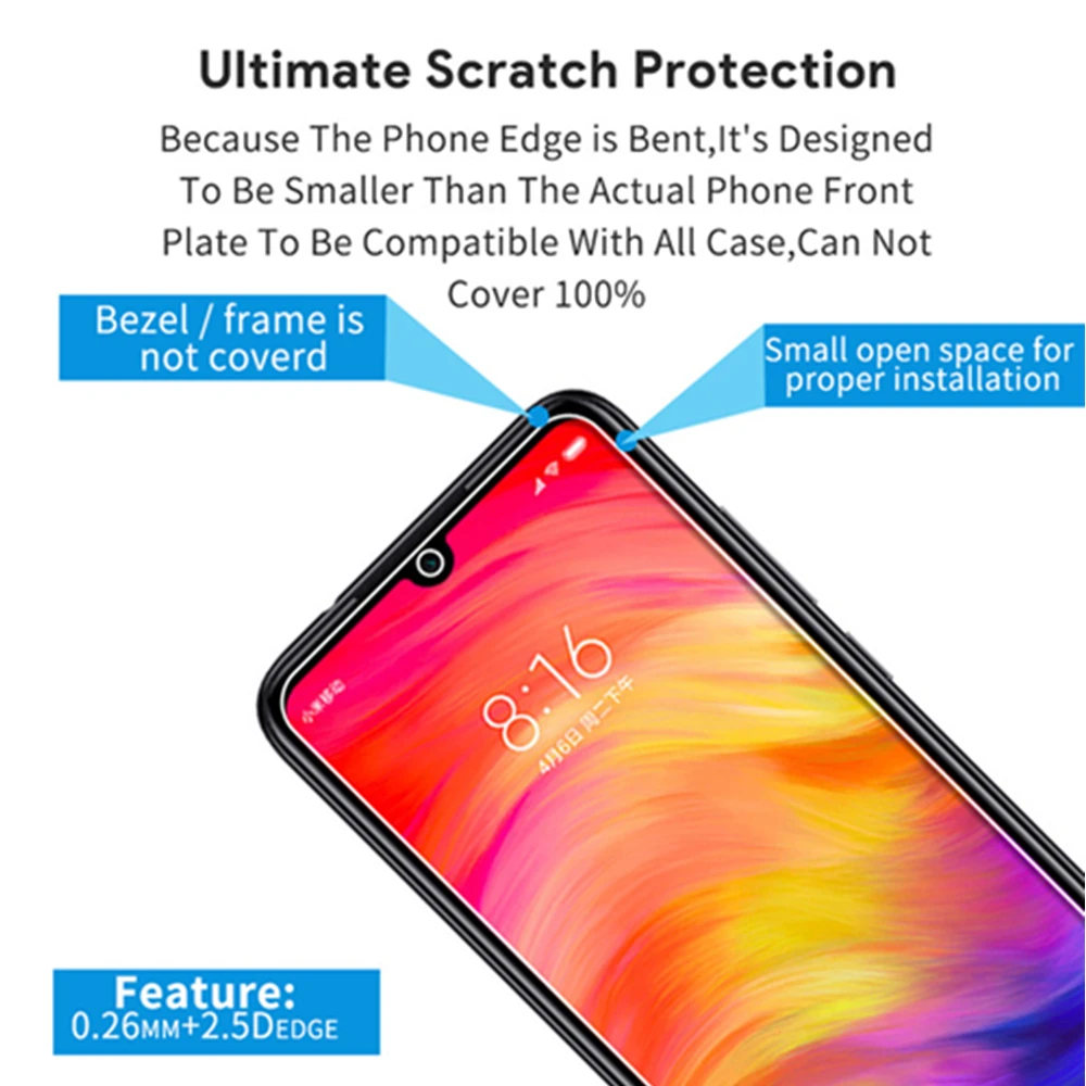 Защитное стекло для экрана xiaomi redmi note 7 redme note7 readmi red mi xiaomei Защитная пленка