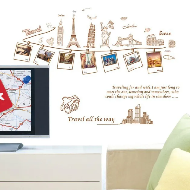 Виниловая наклейка на стену для украшения дома путешествия счастливые