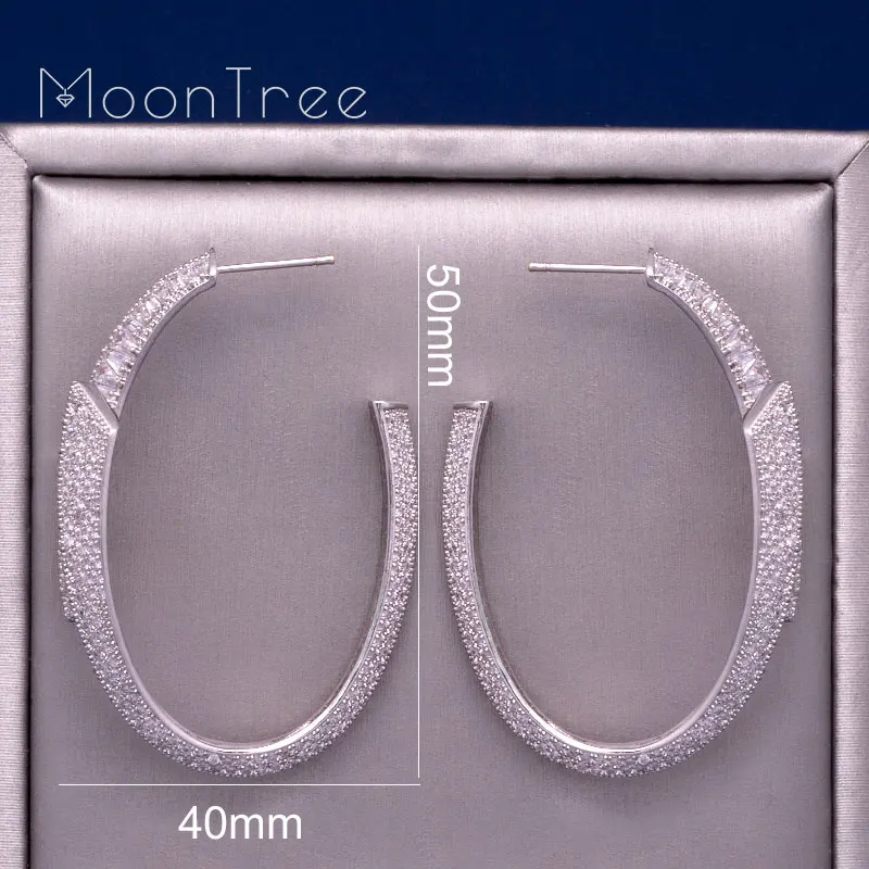 MoonTree, роскошные брендовые большие серьги, ушные капли, медный материал, CZ камень, микро проложенный набор, женская серьга, ювелирные изделия для женщин