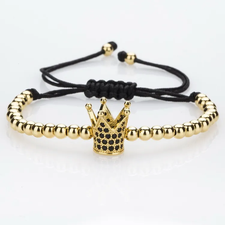 Новые модные мужские браслеты с микрозакрепкой бусины из фианита 4 мм популярные