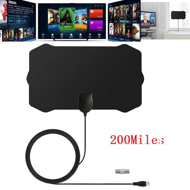 Мини ТВ антенна небольшого размера HD цифровая комнатная 1080p ATSC для домашнего