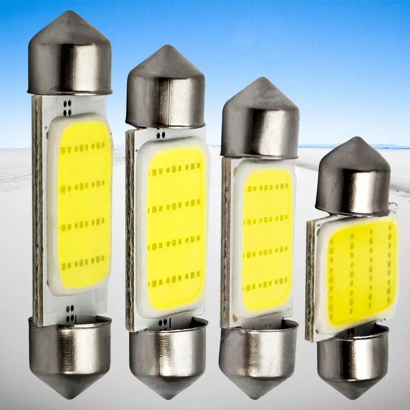 Оптовая продажа 100 шт. 31 мм 36 39 42 C5W C10W 12 чипов SMD монолитный блок светодиодных ламп