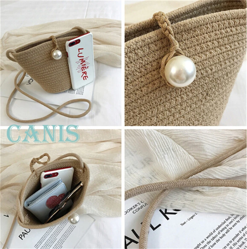 Женская плетеная Сумка из ротанга круглая Соломенная пляжная сумка в богемном