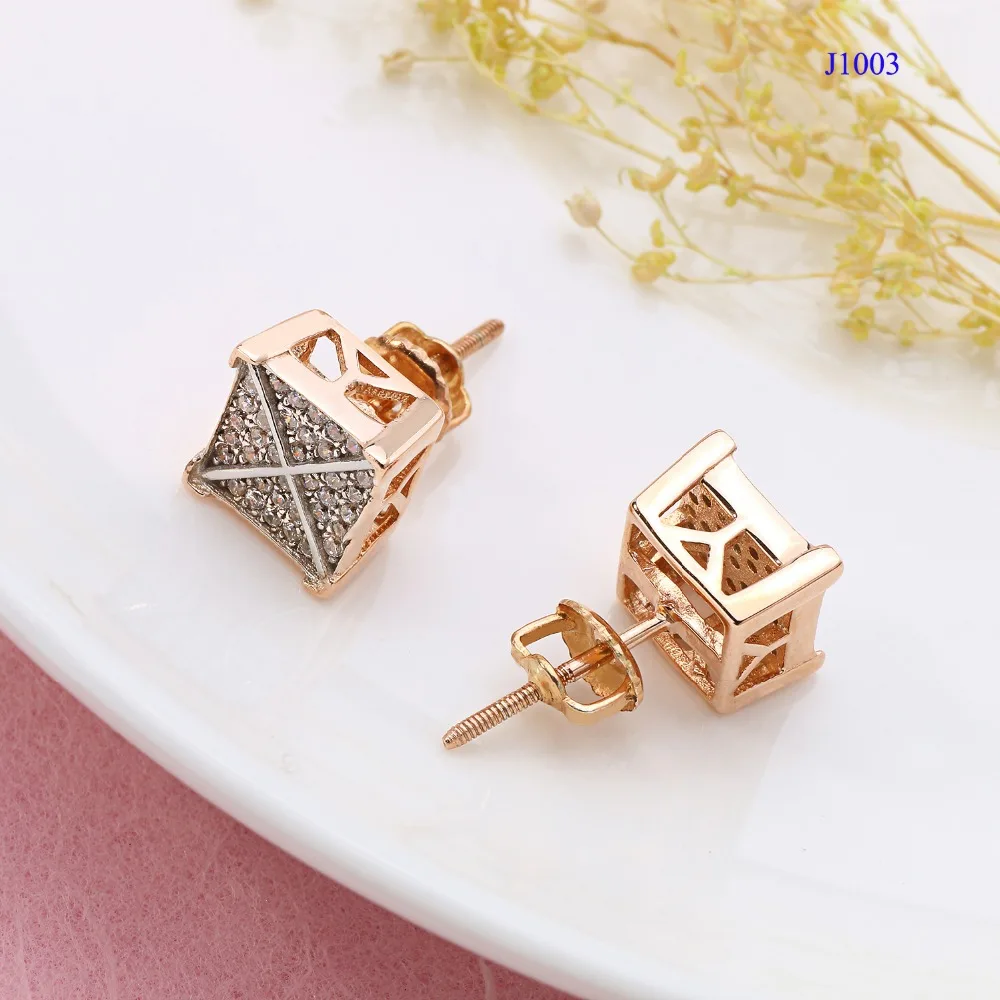 Серьги-гвоздики в стиле хип-хоп унисекс винтажные двухцветные украшения из