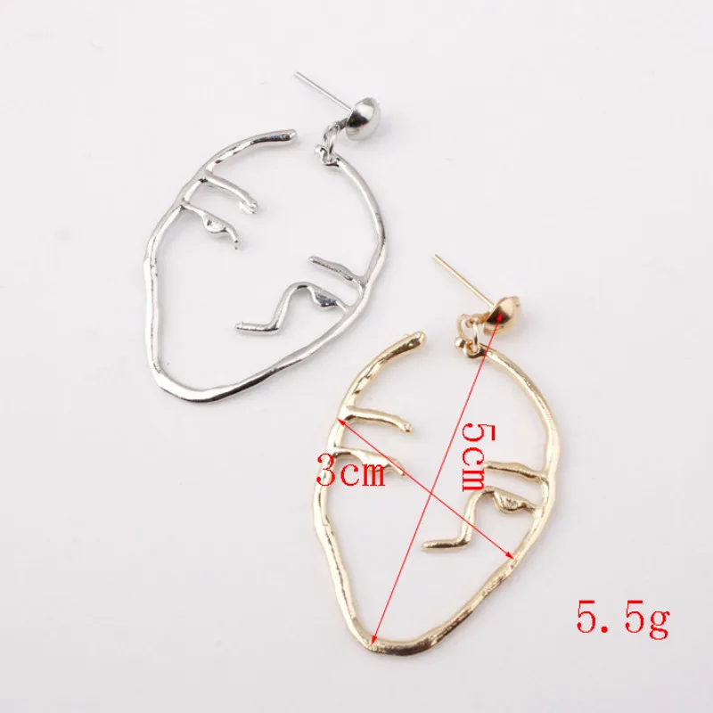 Серьги-подвески с абстрактным искусством массивные висячие серьги золотого