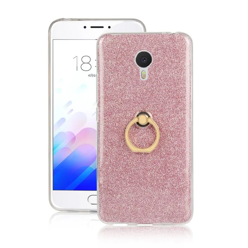 Блестящий чехол для Meizu M5 M3 M2 Примечание с защитой от повреждений и кольцом