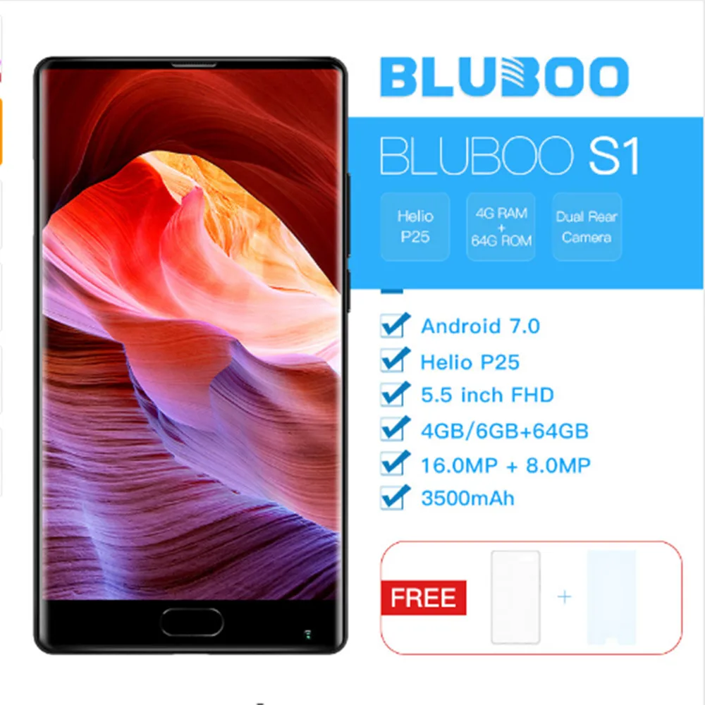 Bluboo S1 5 ''FHD Смартфон 4G ободок менее MTK6757 Octa Core Android 7 0 B Оперативная память 6