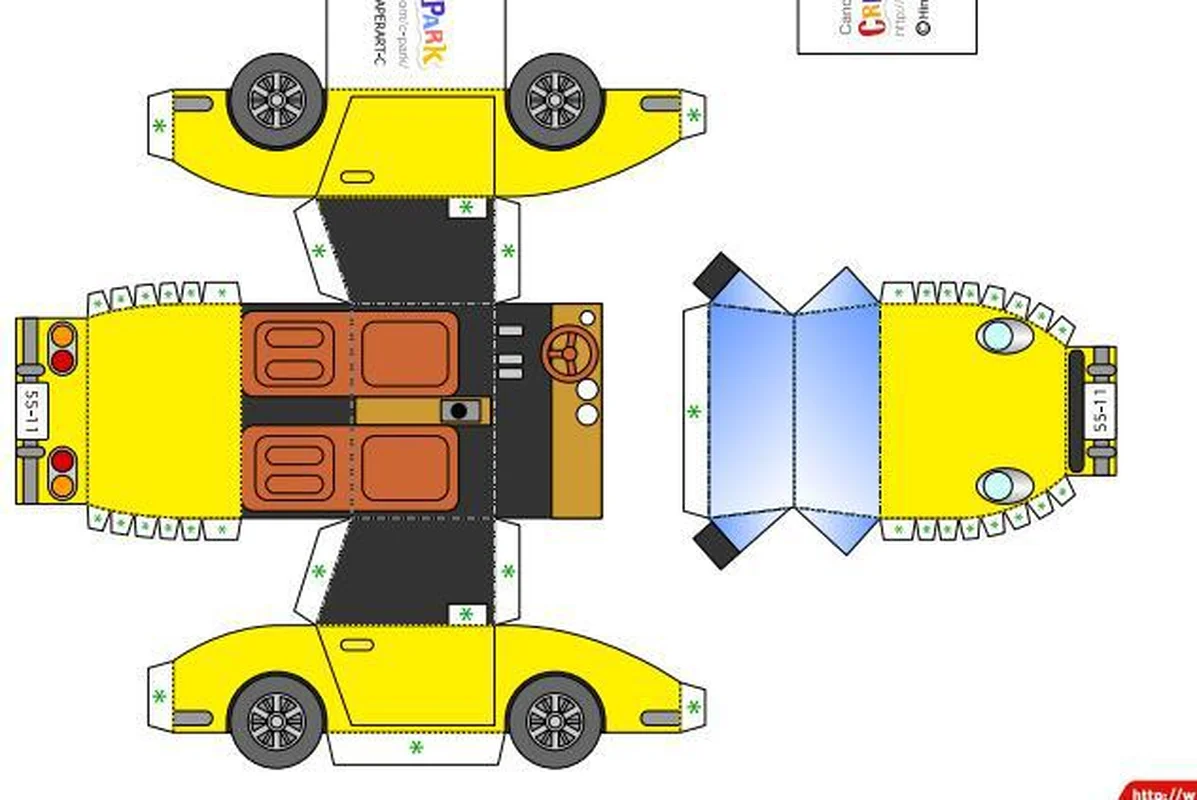 Автомобиль трансформер спортивный автомобиль 1:20 3D бумажная модель космическая