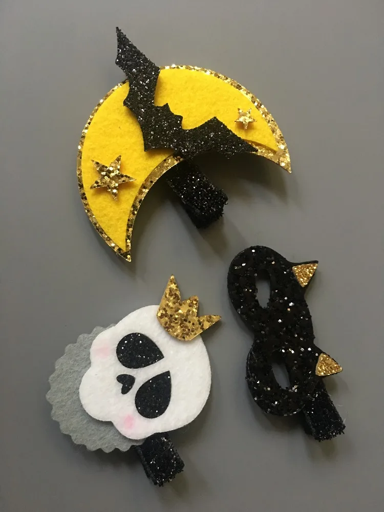 10 шт. модные милые блестящие однотонные фетровые заколки для волос| |