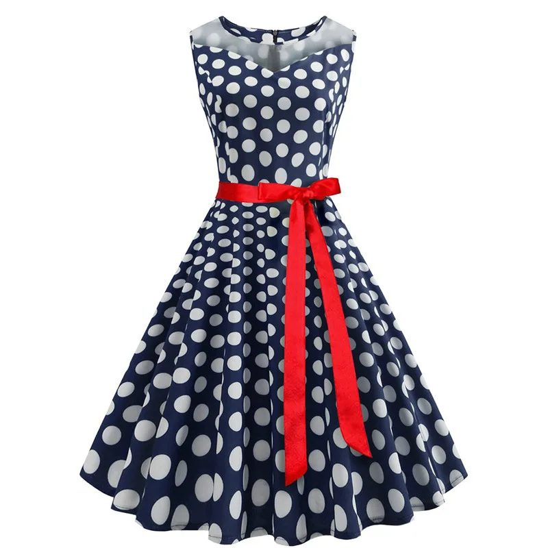 JY12195 Robe ete, летнее женское платье в горошек, 1950 s, 60 s, халаты, Ретро стиль, булавки, качели, рокабилли, платье, элегантные платья для вечеринок, Vestidos - Цвет: JY12195