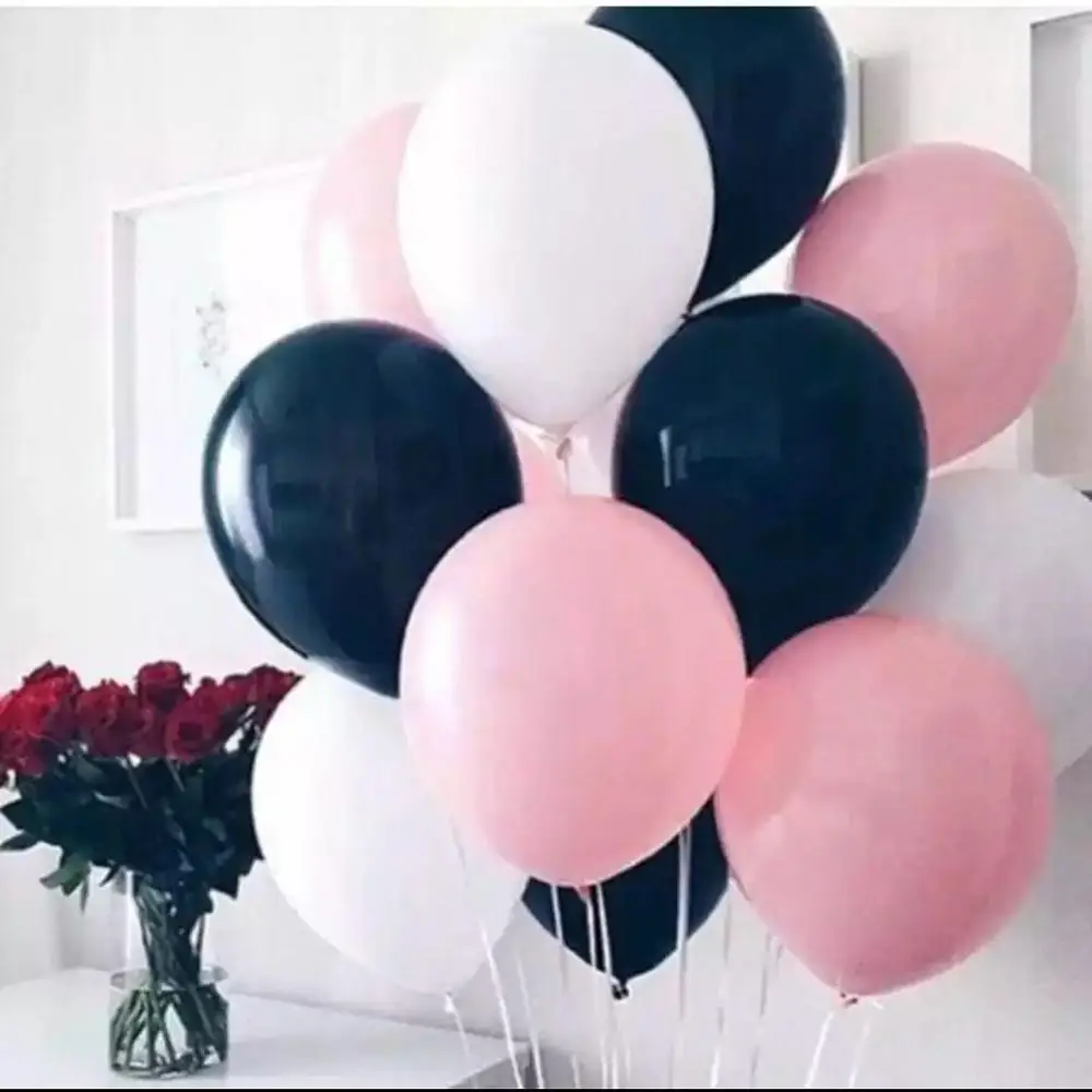 White Black Pink 20 шт. шары на день рождения 10 дюймов толщиной 2,3 г латексные шары воздушные шары для дня рождения вечеринки Свадебные украшения вечерние шары - Цвет: White Black Pink