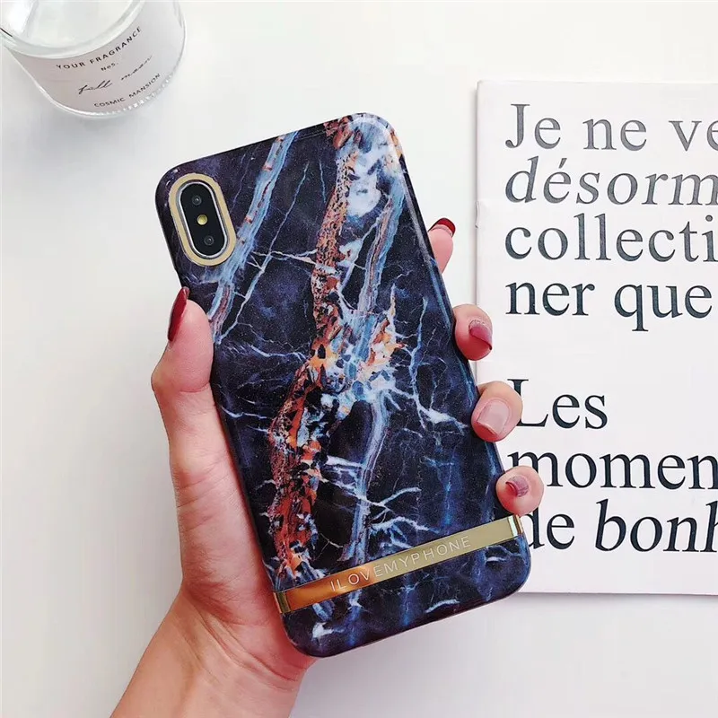 Блестящие Агатовые мраморные чехол для iphone 7 Чехол глянцевый твердый пластиковый чехол для iphone 6 6s 7 8 plus X XR XS Max чехол для телефона capa - Цвет: Style 5