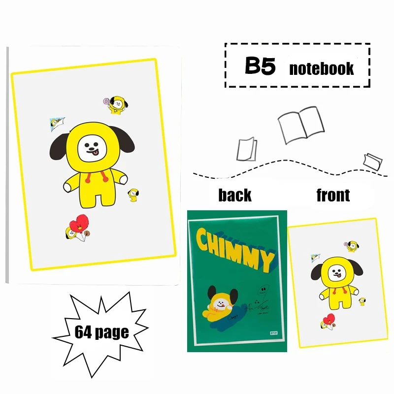 Новый Kpop BTS Bangtan Boys фанаты клуб же водонепроницаемый B5 ноутбук удобно jotter pocketbook 64