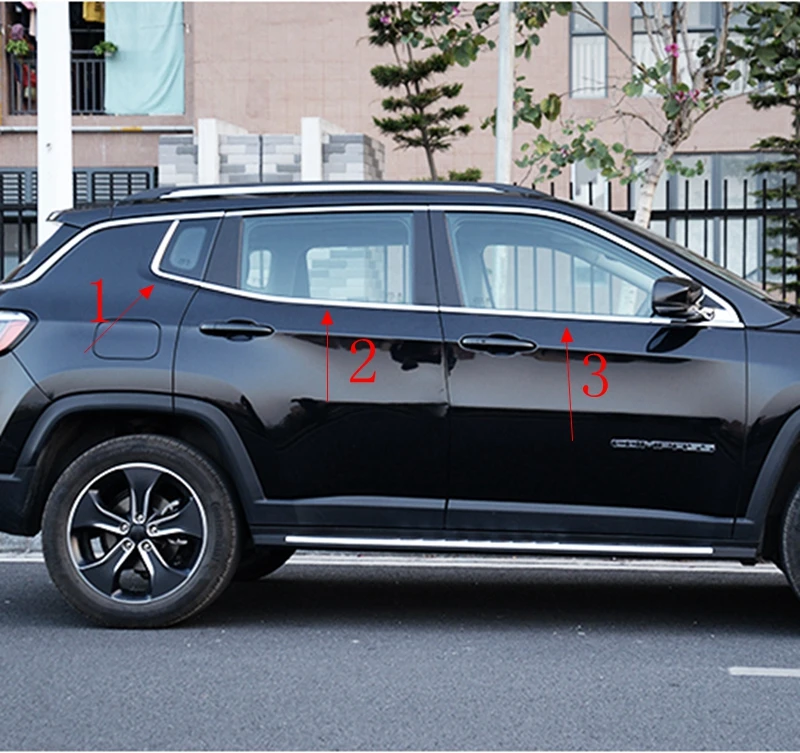 Автомобильные аксессуары для Jeep Compass второго поколения 2017 2018 внешняя нержавеющая