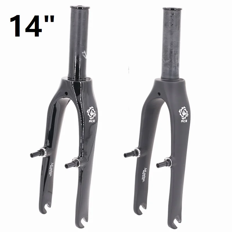 

14 Inch Carbon Fiber 412 Folding Bike Fork 74mm Dropouts 111mm Steerer Tube 14" Folding Bicycle Front Fork For Da-Hon FN-HON