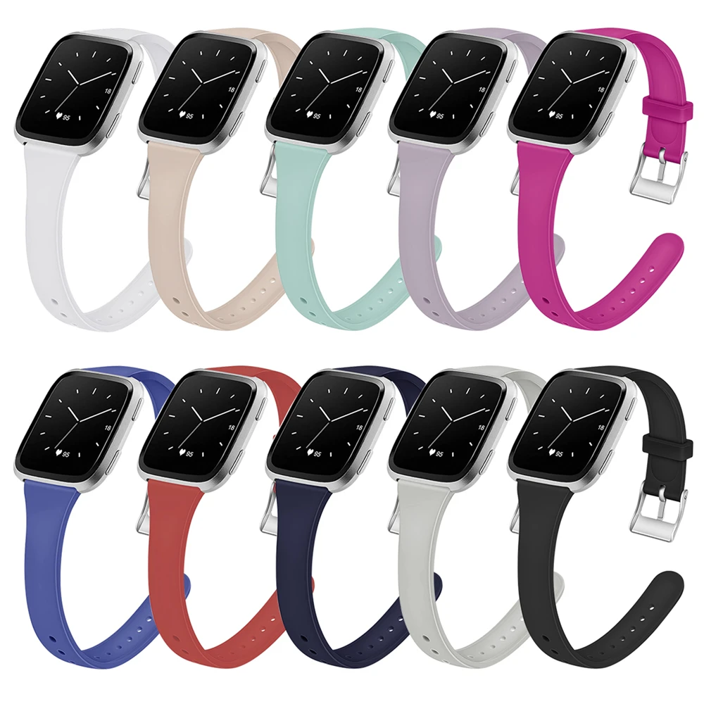 Сменный силиконовый ремешок для часов Fitbit Versa умных Lite Ультратонкий спортивный с
