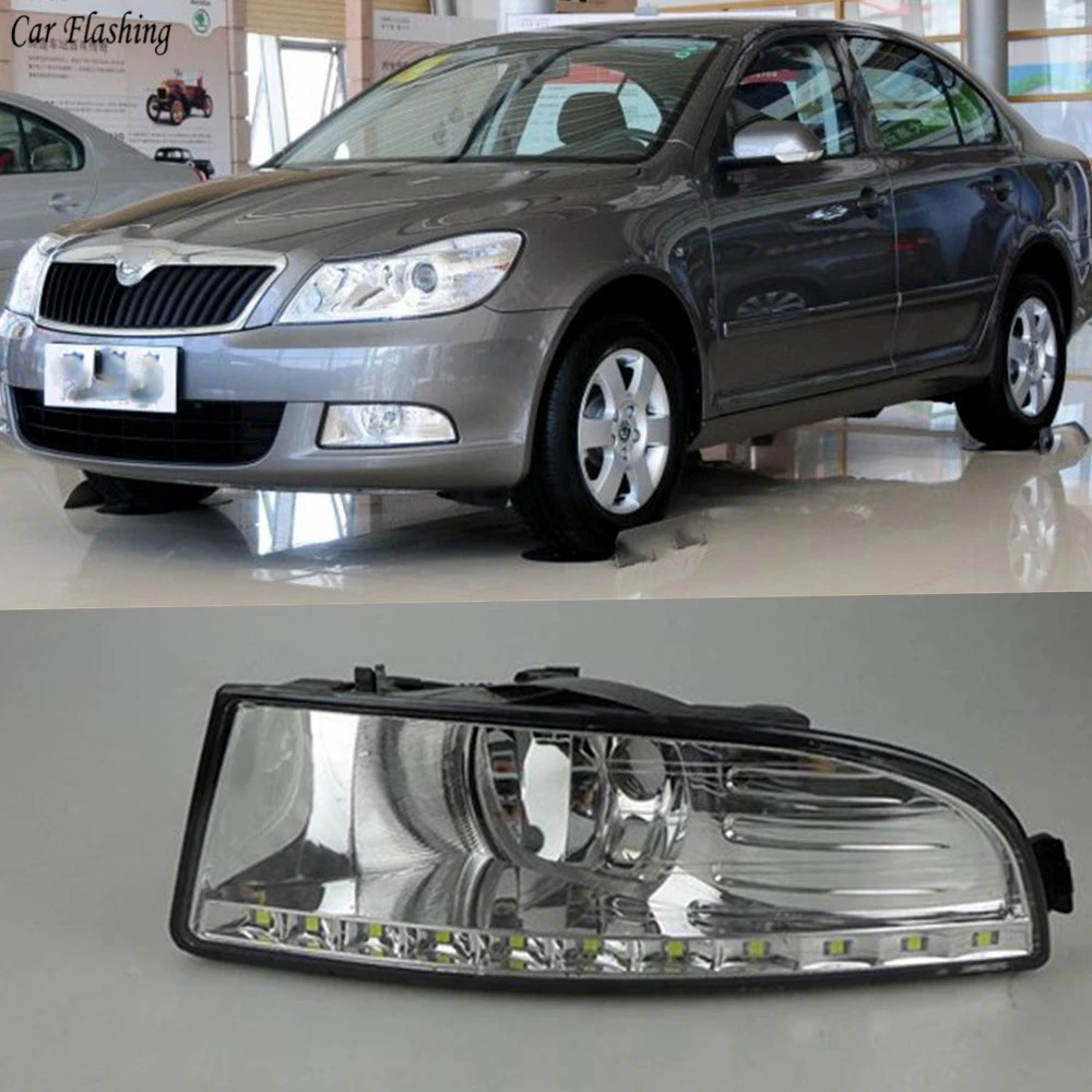 Автомобильные мигающие дневные ходовые огни для SKODA OCTAVIA A5 2010 2011 2012 2013