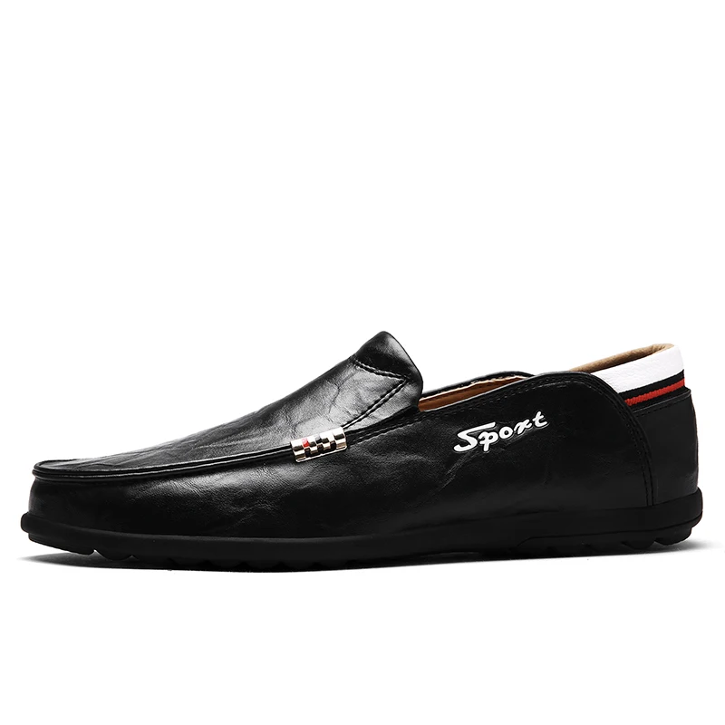 VKERGB Men Leather Loafer Shoes 2019 New Brand Fashion Slip On Men's Casual Mesh Black Breathable Loafers Driving | Обувь
