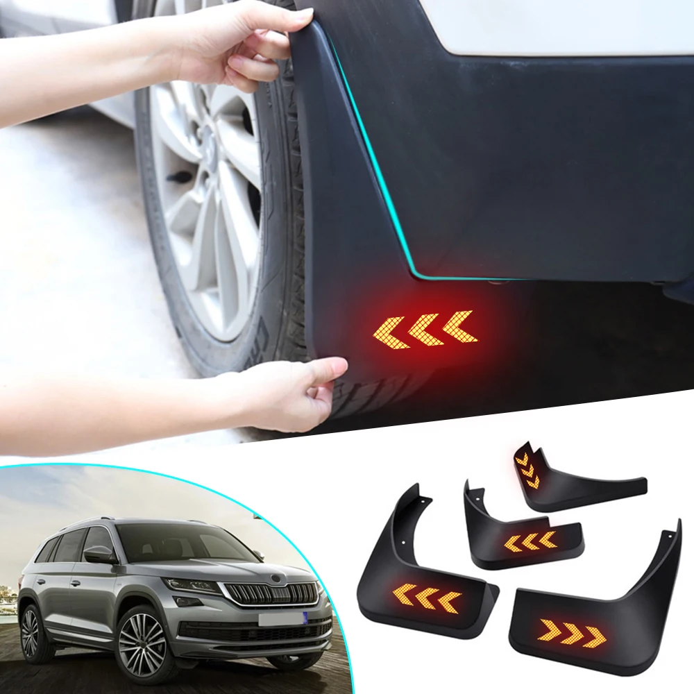 

Car Front Rear For Fender Mud Flaps For Skoda Kodiaq 2016 2017 2018 Splash Guards Mudguards Reflective Mudflaps Accessories