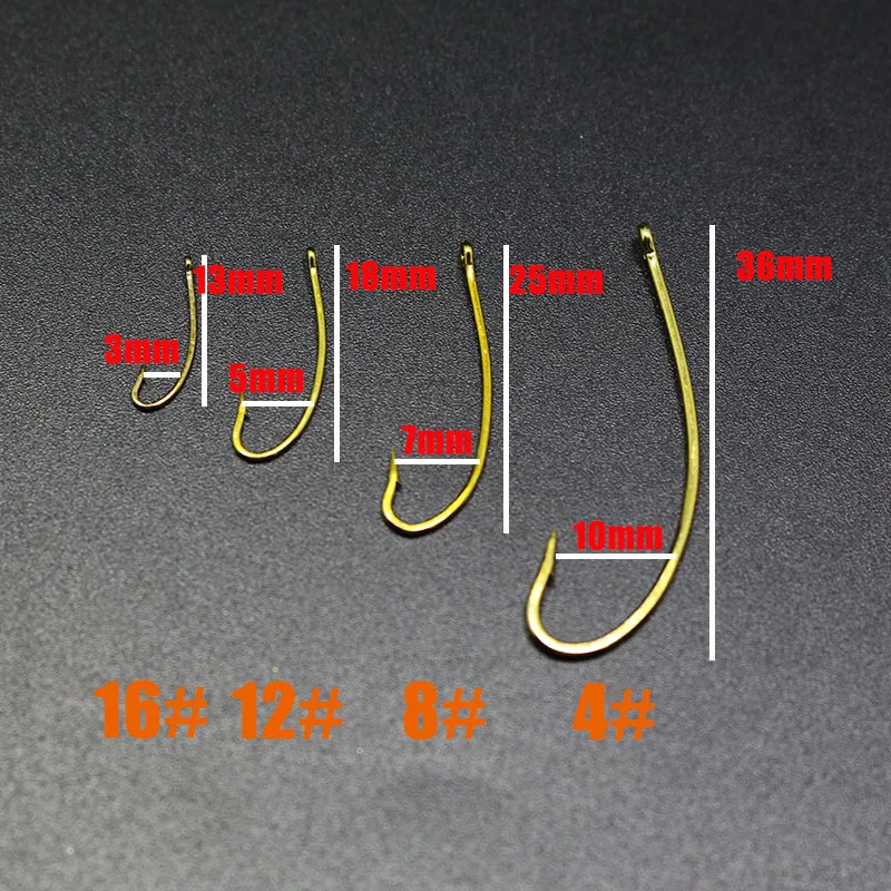 20 pcs/pack 3X lengthened multi-use curved hook/caddis larva fly hooks 4# 8# 12# 16# shank tying nymph/streamer | Спорт и