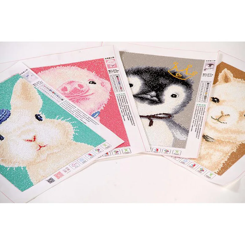 5D Diy Алмазная Вышивка Мультфильм Альпака/свинья/кролик/картина с пингвином декор