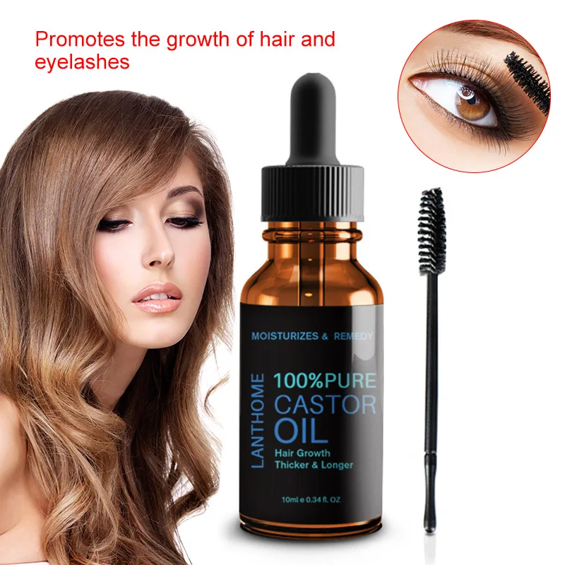 

10ml 100% Pure Natural Castor Oil Calm Nourish Hair Castor Organic Eyelash Enhancer Growth Essence Effective Hair Repair Liquid