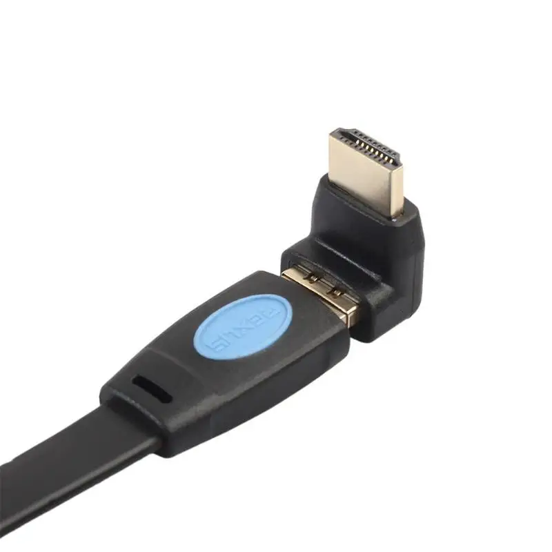 1 м Ультра высокоскоростной HD 4K x 2K плоский кабель HDMI 2,0 удлинитель с адаптером 90/270 градусов цифровой сигнал аудио кабель
