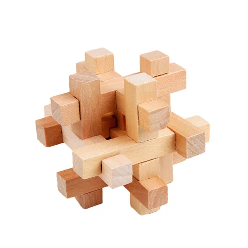 Chanycore Baby Learning Educational Wooden Toys 3D Puzzle Kong Ming Luban Lock Cube Brain Teaser qs Kids Gifts 4230 | Игрушки и хобби